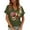 Army Green, variant on AUNVITO Women's Carnival V-Neck Short Sleeve T-Shirt with Fun-Themed Print Casual Comfortable Fit