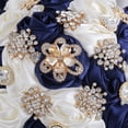 thumbnail image 5 of Nvzi Ramo de novia de lujo hecho a mano con rosas de seda grandes y flores artificiales para boda real vintage (rojo y blanco), 5 of 5