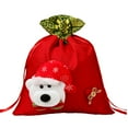 thumbnail image 2 of cpengpj Christmas Gift Bags with Drawstring Closure, Large Fabric Santa Claus Snowman Design for Holiday Decorations, Tree and Tabletop Decor (24x29.5cm), 2 of 6