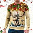 thumbnail image 5 of Afdoent Men's Sweatshirts Men's Christmas Crew Neck Sports Short Sleeve Winter Crew Neck Sweatshirt Comfortable, 5 of 6