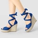 thumbnail image 2 of Sandalias De Cuña Con Cordones Y Sandalias De Mujer Azul Profundo 39, 2 of 6