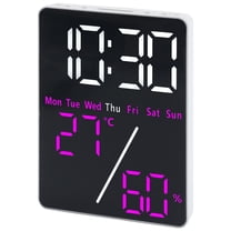 Unique Bargains LED Alarm Clock White Housing and Rose Red Light 3.5"L x 1.0"W x 4.7"H