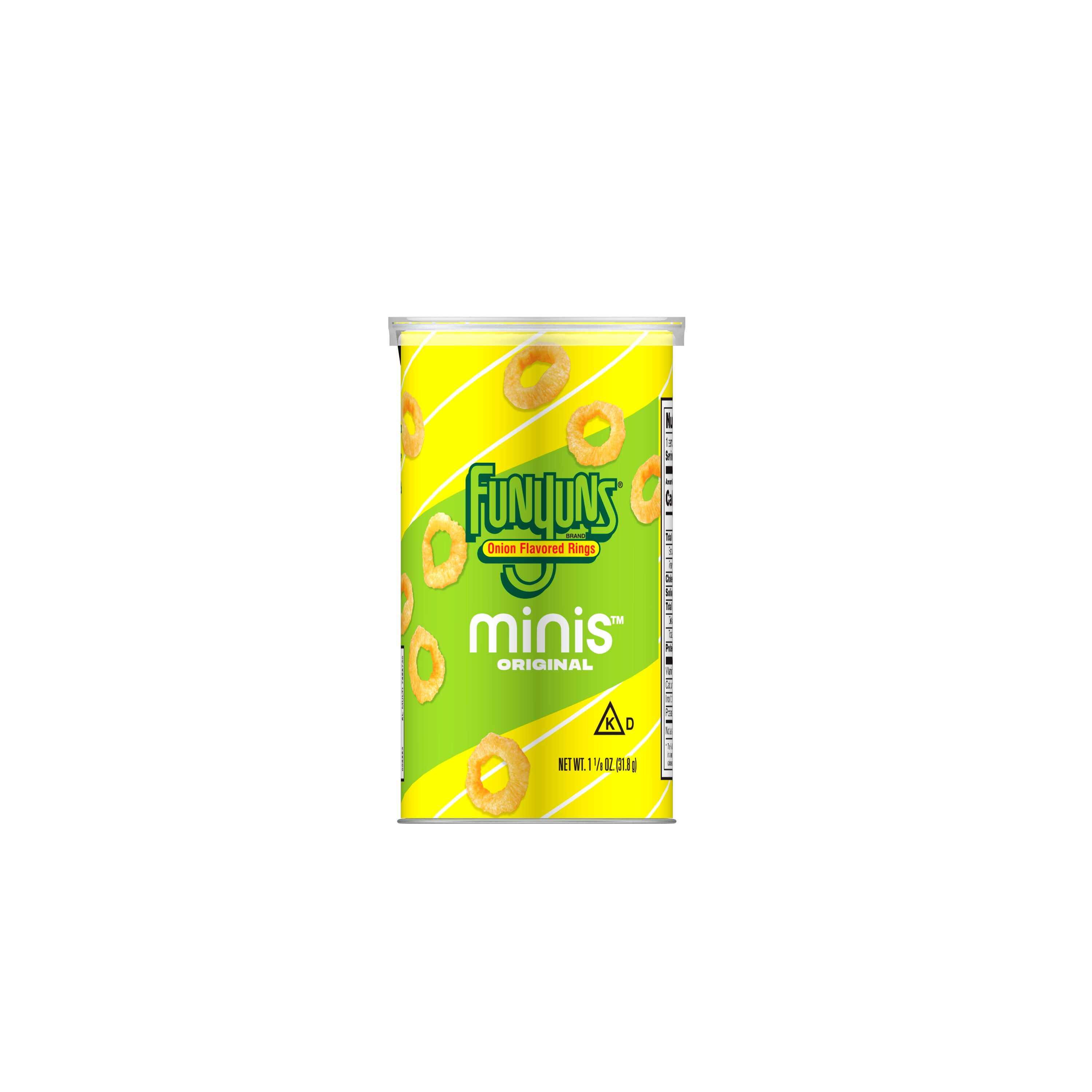 Funyuns Minis Onion Flavored Rings Original Single Serve Cannister 1.125oz
