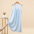 thumbnail image 6 of ZyeKqe Womens Nightgown Sleeveless Crewneck Chest Pleated Casual Sleep Shirts Lightweight Loose Comfy Midi Dress, 6 of 9