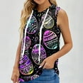 thumbnail image 5 of Tops de Ajuste Suelto para las Mujeres de Moda Impresa con Capucha sin Mangas, Poliéster, 5 of 5