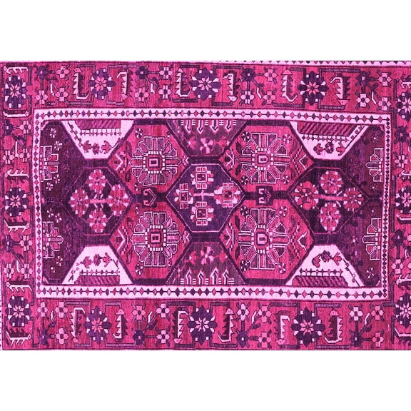 Ahgly Company Indoor Rectangle Persian Pink Traditional Area Rugs, 5' x 7'