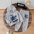 thumbnail image 2 of Boys Clothes Boy Outfits 2-Piece Long Sleeve Sweatshirt Tops and Pants Fall Winter Outfits Set(Grey,4-5 Years), 2 of 5