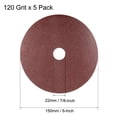 thumbnail image 2 of 6-Inch x 7/8-Inch Aluminum Oxide Resin Fiber Discs, Center Hole 120 Grit Sanding Grinding Discs 5 Pcs, 2 of 4