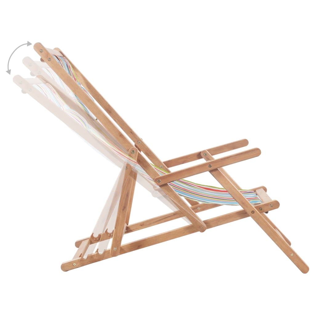 Lowestbest Folding Beach Chair, Fabric and Wooden Frame Multicolor Outdoor Seat Lounge Lowestbest Folding Beach Chair, Fabric and Wooden Frame Multicolor Outdoor Seat Lounge