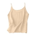 thumbnail image 4 of Letdown Girls Linen Outfit 2 Piece Shorts Set Spaghetti Strap Cotton Linen Tank Tops Side Split Shorts Kids Summer Casual Vacation Beach Outfits, 4 of 6