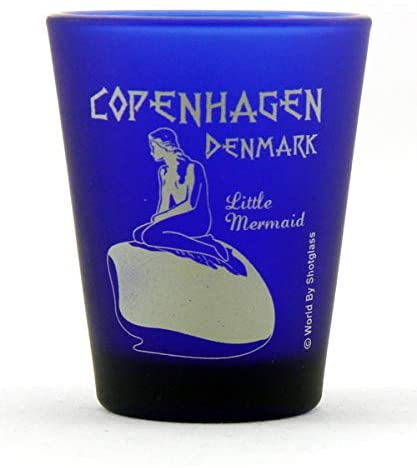 India Taj Mahal Cobalt Blue Frosted Shot Glass by World By Shotglass