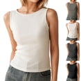 thumbnail image 3 of Athletic Tank Tops for Women Fashion Solid Color Summer Tank Tops Spaghetti Strap Tunic Scoop Neck Sleeveless Womens Camisole Full Length Workout Basic Tank Top, 3 of 7
