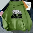 thumbnail image 2 of Puliio Womens Hoodies Sweatshirt Cute Cartoon Sloth Printed Long Sleeve Pullover Sweashirts Kawaii Casual Loose Fit Daily Wear Hoody Hooded Jackets, 2 of 3