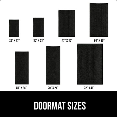 GORILLA GRIP Door Mat, Waterproof, Traffic Guard Commercial Office Doormat, 35x23, Black