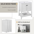 thumbnail image 4 of 24'' Modern Bathroom Vanity with Ceramic Sink, Solid Wood Frame, Two-Door Cabinet & Open Bottom Shelf, 4 of 8