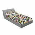 thumbnail image 3 of Black and White Bedding Set with Sheet & Covers, Kitchen Fruits and Vegetables Nature with Dots Chess Squares Art Design, Printed Bedroom Decor 2 Shams, 4 Sizes, Multicolor, by Ambesonne, 3 of 3