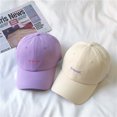 thumbnail image 2 of Sombrero Lila para mujer, gorra de béisbol de calle bordada con letras de estilo coreano de verano para hombre, gorra de protección solar de estilo universitario, 2 of 6