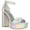 Silver Hologram, variant on Madden Girl Womens Omega Block Heel Ankle Strap Heels