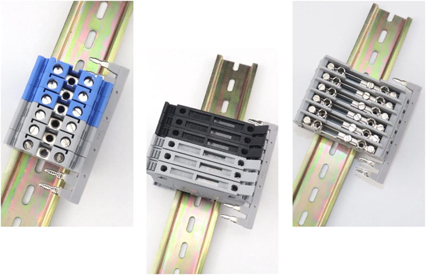 -5 six-sided track terminal block snap-in jumper 5 external bridging copper jumpers, 10-6