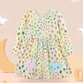 thumbnail image 5 of Zhuashum Girls Onesies 6-7 Years Floral Printing Jumpsuit Round Neck Long Sleeve Romper Vacation Soft Cute Girls Outfit Beige, 5 of 9