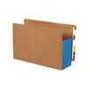 Redrope Drop-Front End Tab File Pockets w/ Fully Lined Colored Gussets 5.25" Expansion, Legal Size, Redrope/Blue, 10/Box