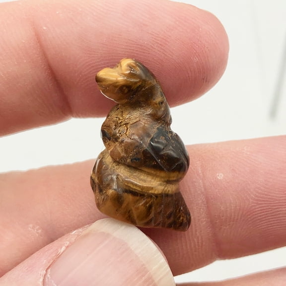 Carved Tiger's Eye Snake Animal Figurine | 21x11x8mm | Golden | 1 Figurine