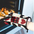 thumbnail image 5 of Valentine''s Day Oven Mitts and Pot Holders Set of 2, Red Buffalo Check Heart Heat Resistant Oven Mitts Kitchen Oven Glove for Cooking, Baking, 5 of 6
