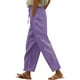thumbnail image 1 of Pantalones informales elegantes para mujer - Bolsillos laterales y traseros funcionales - Pantalones de lino de color liso, 1 of 8