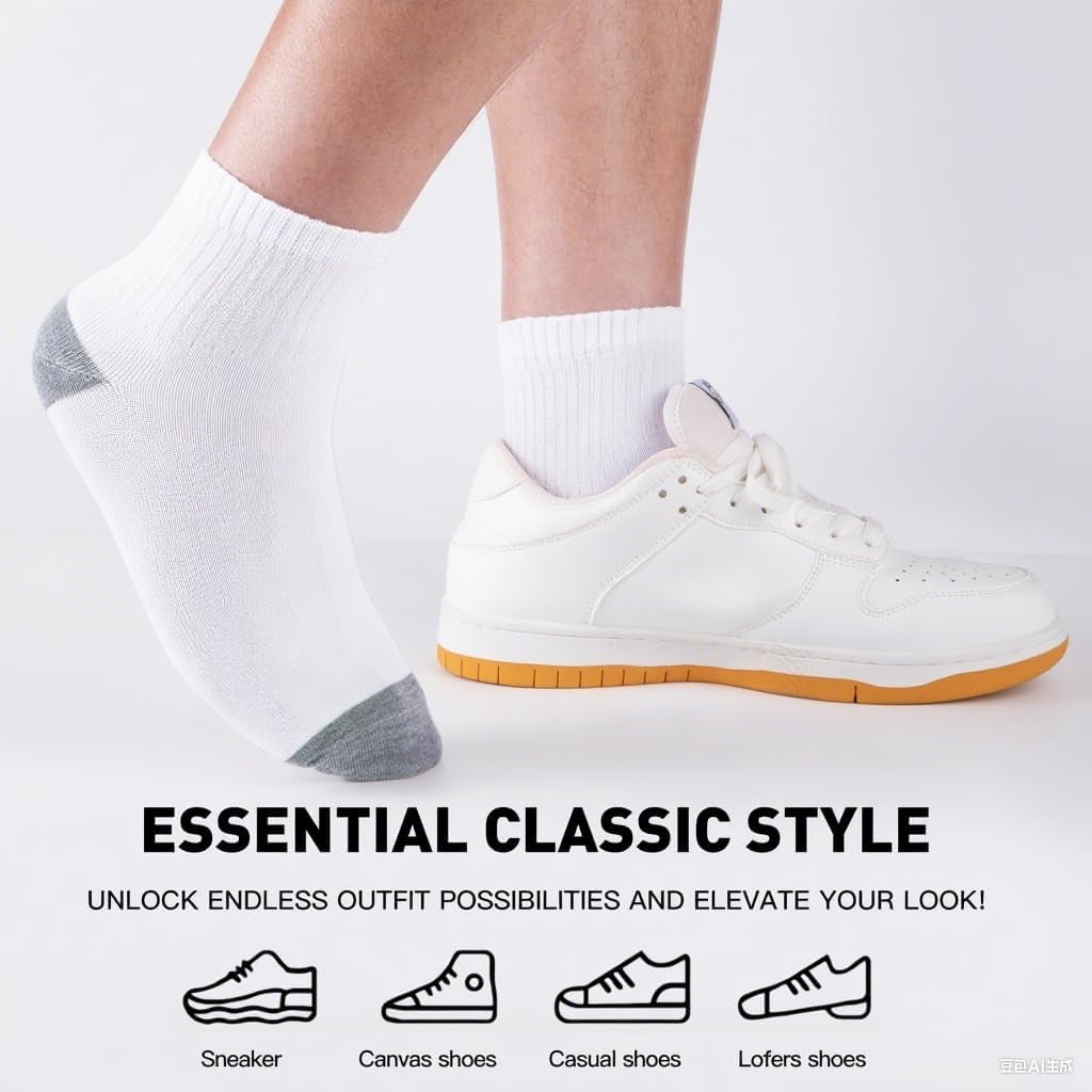 30 Pairs Ankle Socks For Men/Women - Breathable Mens Socks Size 10-13 Mini Crew Quarter Sock Value Pack in Bulk