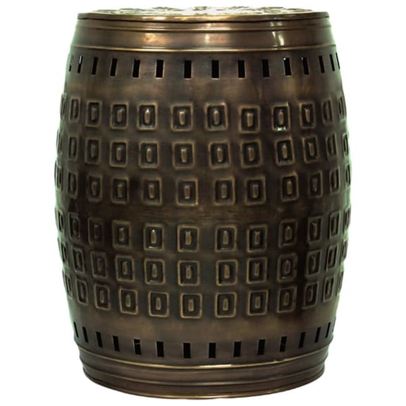 Saffron Fabs Multiple Purpose Hand Crafted Metal Stool/Table bronze-small Bronze Finish Drum Tables, Side Tables