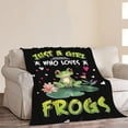 thumbnail image 2 of Frog Throw Blanket Just A Girl Frog Lover Gifts for Kids Adults Frog Decor Blanket Soft Fluffy Warm Cozy Plush Lightweight Fleece Home Blanket for Sofa Couch Bed Office Camping 40"X50", 2 of 6