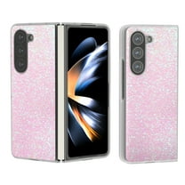 for Samsung Galaxy Z Fold 6 Glitter Case, Cute Bling Sparkle Sparkly Shiny Soft TPU Silicone Clear Bumper Frame Shockproof Protective Case for Women Girls for Samsung Galaxy Z Fold 6, Pink