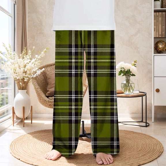 ATOGUTA Pants For Girls Flannel Long Plaid PJ Bottoms Boys Lounge Pants with Pockets Size 2T-14, Multicolor