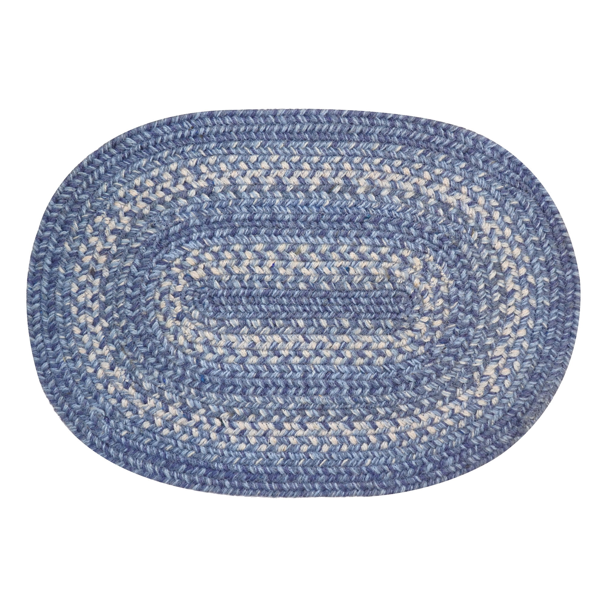 Homespice Denim Jute Table Mat 10x15" Oval (Set of 4) Placemat For Spoon Rest, Table Protection and Vintage Decor