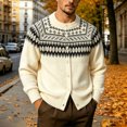 thumbnail image 2 of Lyrehush Men's Knit Cardigans Open Front Patterned Long Sleeve Cardigan Casual Button down Sweaters, 2 of 6