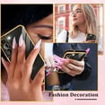 thumbnail image 7 of Compatible with Samsung Galaxy S22 Case with HD Screen Protector Shockproof Protection, Love Heart Plating Girly Women Cute Soft TPU Luxury Elegant Case for Galaxy S22 5G Case, Black, 7 of 7