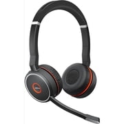 Jabra Evolve 75 SE, Link380a UC Stereo, SME- Bluetooth Headset with Noise-Cancelling Microphone, Long-Lasting Battery and Dual Connectivity - Works with All Other Platforms - Black