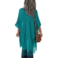 thumbnail image 6 of Zeagoo Womens Crochet Kimono Cardigan Open Front Knit Hollow Out Lightweight Cover Up with Tassel, 6 of 6