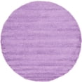 thumbnail image 1 of Unique Loom Solo Solid Shag Collection Area Modern Plush Rug Lush & Soft, 8' 0 x 8' 0 Round, Lilac, 1 of 2