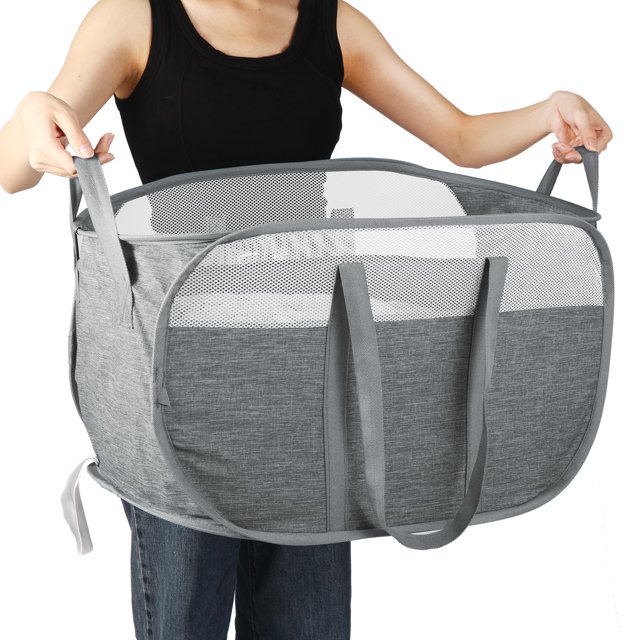 Cesta de lavandería BATTOO, plegable, a prueba de roturas, gris, 60 L