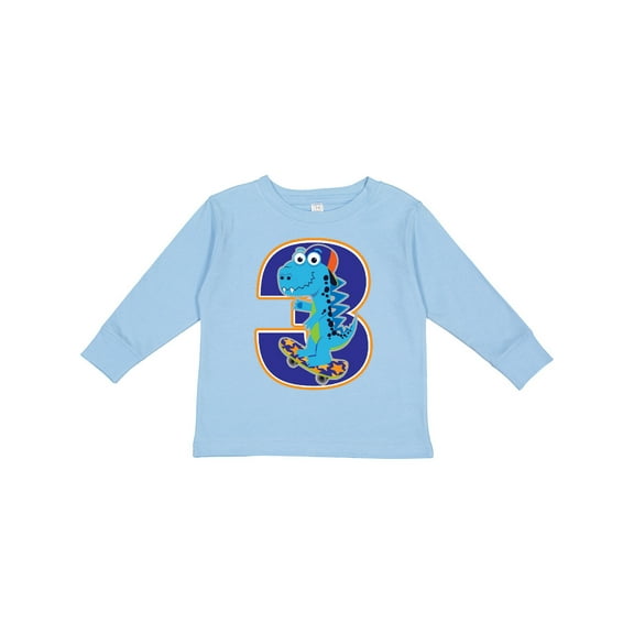 Inktastic 3rd Birthday Dinosaur Boy 3 Year Old Boys Long Sleeve Toddler T-Shirt