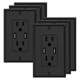 thumbnail image 1 of KYHSHJ 3.6A USB Wall Outlet Charger, 15A Tamper-Resistant Receptacles Black (6-pack), 1 of 7
