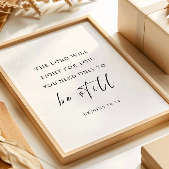 Exodus 14 14 The Lord Will Fight For You Wall Art, Unframed Paper Print Size 8x12