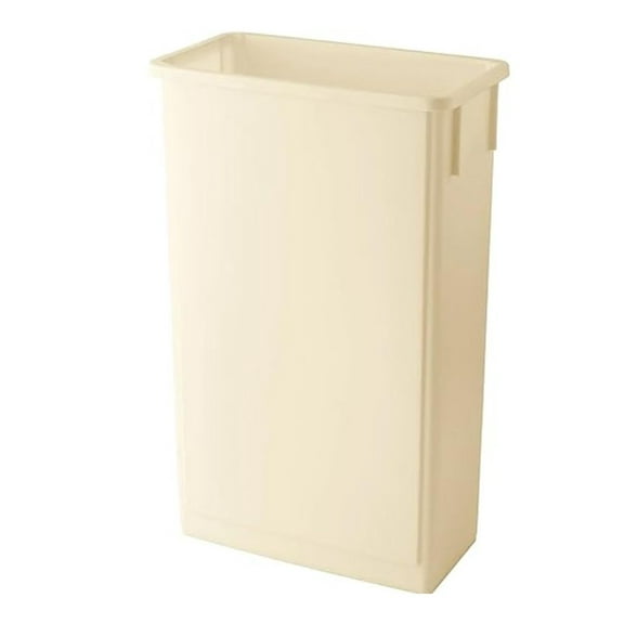 23 Gallon Beige Slim Tall Plastic Industrial Trash Cans for Kitchen and Restaurant