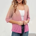 thumbnail image 7 of SELONE Cardigans for Women Trendy 3/4 Sleeve Tunic Open Front Cardigans Without Hoodie Gradient Lightweight Beach Vacation Wear Pink M, 7 of 7
