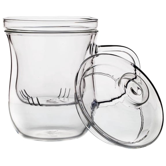Sipeihong Cabilock Double Wall Insulated Glass Coffee Mug with Lid and Infuser