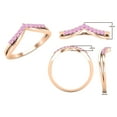 thumbnail image 3 of Dazzlingrock Collection Round Pink Sapphire Chevron Wedding Band for Women (Color Pink, Clarity Highly Included) in 18K Rose Gold, Size 6.5, 3 of 5