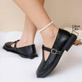 thumbnail image 5 of Miluxas Women's Mary Jane T-Strap Shoes Flats Vintage Round Toe Leather Low Heel Womens Dress Shoe Black 6(37), 5 of 9