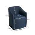 thumbnail image 2 of KINWELL 25" Wide Upholstered Dining Chairs with Casters Set of 2, No Assembly Modern Performance Fabric Barrel Back Rolling Dining Armchair for Kitchen Dining Room (Indigo), 2 of 8