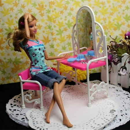 Barbie Dressing Table Chair Fuuny Creative Design Baby Girls Toys Accessories Set For Barbies Dolls Bedroom Furniture Walmart Inventory Checker Brickseek